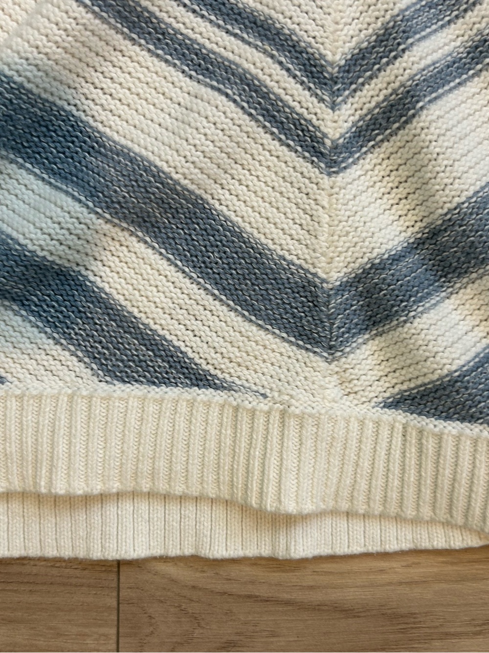 Chaps Hooded Striped Pullover - Blue & White - Picture 4 of 4